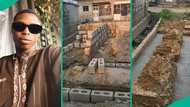 Nigerian man excited after seeing progress of building project, video goes viral on TikTok