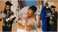 University presents new mum her degree at hospital after she went into labour on graduation day, photos emerge