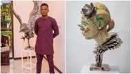 Meet Nigerian artist who makes amazing life-size sculptures using spoons (photos)