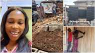 Lady converts container into beautiful shop, lays foundation with blocks, tiles interior to achieve cool decor