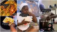 "Flat tummy in the mud": Nigerian lady enters kitchen by 2am, swallows fufu in video, causes a stir
