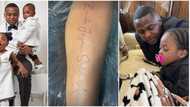 Ubi Franklin bows to pressure, gets tattoos of his kids' names after getting bashed over late Ifeanyi's tattoo