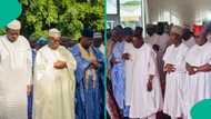 Yadda Tinubu, Atiku, Shettima da Ribadu suka yi sallar idin layya