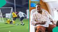 Cubana Chiefpriest scores during football game, advises Chelsea FC: "See finishing na"