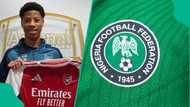 Arsenal star with Nigerian roots bags hat-trick, puts NFF and Super Eagles on notice