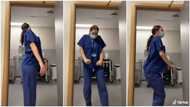 Oyinbo Nurse Dances During Night Shift Break at Work, Quickly Looks Around To See if Anyone Is Coming in Video