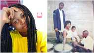 Lord break this cycle - Nigerian lady prays as she shares old family photo of mother frying garri