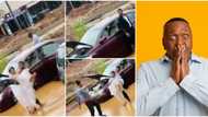 This is a sign: Reactions as couple's car breaks down on muddy road on wedding day, their clothes messed up
