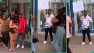 Single Nigerian man storms mall with placard in search of wife, gets women's attention in video