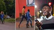Viral video of very tall man walking on busy road causes stir on social media