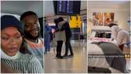 "Nurse don plan": Nigerian man joins his wife in UK, she screams and welcomes him at airport