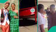 Hilda Baci emotional at her cookathon as Pastor Bolaji prays for her, Enioluwa gives her flowers