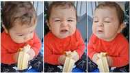 Little baby becomes viral sensation as he eats banana, holds it tight to himself without distractions (video)