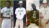 "It's AG baby for me": Hilarious reactions as photos of Davido, Warri Pikin, others in NYSC uniforms surface