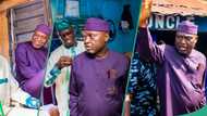 "Help him renovate the shop": Ekiti governor Oyebanji pays surprise visit to former tailor, photos trend