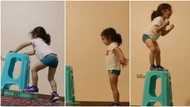 He refused to give up: Inspirational video shows fine moment boy jumped onto a high stool, standing steady