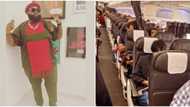 You need to lose weight: Reactions as Davido's hypeman Special Spesh occupies 3 seats on a flight