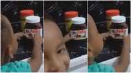 Funny moment kid tries to pronounce his favourite food in the kitchen