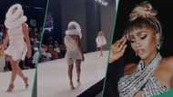 2023 Lagos fashion week: Mercy Eke stuns with outfit, steppings as she debuts modelling career