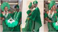 Nollywood sweethearts Lateef Adedimeji and Mo Bimpe dazzle in matching traditional outfit ahead of wedding day