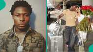 Asake spotted on date with American model in LA, sparks dating rumours: "No Naija girl show love?"