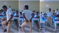 Schoolboy in uniform dances in front of the class, leaves a girl smiling with his dance steps in viral video