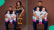 "But how?" Photos of couple with their 2 daughters raise questions online as many notice same thing