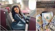 "What do these boyfriends do?" Influencer Maureen, 24, gifted N13.7m by boo, flaunts dollar bills in video