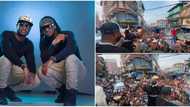 Mammoth crowd storm the streets in Sierra Leone as PSquare make first joint appearance outside Nigeria