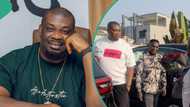 Valentine's Day: Don Jazzy fumes as man gifts him flower bouquet in video