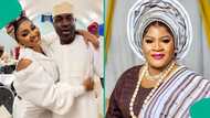 Mercy Aigbe reacts as husband Kazim Adeoti spends time with his first wife's daughters in US