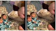 Twin babies light up the internet with their reactions on seeing their father's shaved head