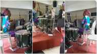 Nigerian grandma takes control of drum set, makes sweet music with it in church, many react