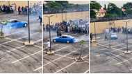 "Beautiful": Talented man spins blue BMW car around on Abuja road, pulls stunts in cool video