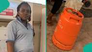 Nigerian lady goes to filling station to purchase cooking gas, mentions amount she bought 10kg