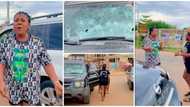 "Na Prank?" Actress Ruby Ojiakor in shock as female colleague smashes her windscreen in video, causes traffic