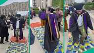 Oyinbo man treated like king by girlfriend's African family on graduation day, video melts hearts