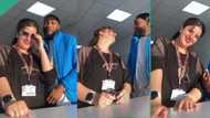 "See as she dey blush": Sweet video of Nigerian man playing with his cute white lecturer stuns many