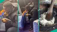 Nigerian man in UK eats hot pounded yam on public bus, video trends online