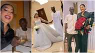 "As long as you are happy": Pretty lady marries older husband, shows him off in video, people talk