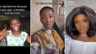 "He left me because I was ugly": Lady's transformation photos years after boy broke her heart surprise many
