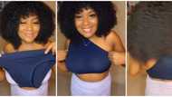 Pretty lady wears pant as crop top in surprising video, her creativity sparks mixed reactions on the net