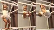 Won't she fall off? Little baby makes acrobatic moves on the edge of her bed, many react