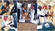 "No wedding gown": Photos go viral as Nigerian couple in simple clothes marry during Sunday service