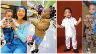 Different shades of Munir: 7 times Regina Daniels’ son gave baby fashion goals