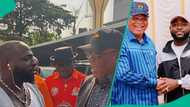 Davido's casual greeting with Akwa Ibom governor raises eyebrow, elicits reactions: "Na wa oo"