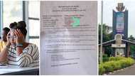 'This school dey fear me': Photo of exam paper at Obafemi Awolowo University that'd last 72 hours causes stir