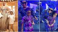 Tiwa Savage's son Jamal surprises many as he sprays mum crisp N500 notes at grandpa's funeral
