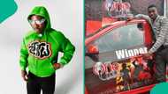 Zlatan Ibile poses with car he won 10 years ago on 30th birthday, fans react: “This car still dey”