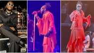 "What is he wearing abi na mistake?" Reactions trail Burna Boy's outfit as he performs in sold-out UK concert